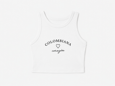 Top Colombiana Corazón Blanco
