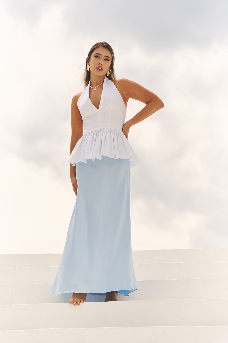 Falda en seda Baby Blue