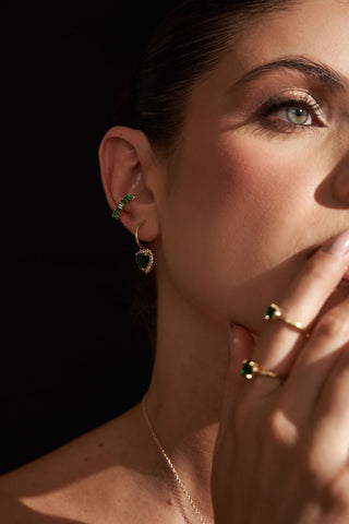 Earcuff piedras verdes