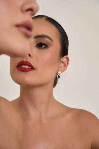 Aretes gotas verdes
