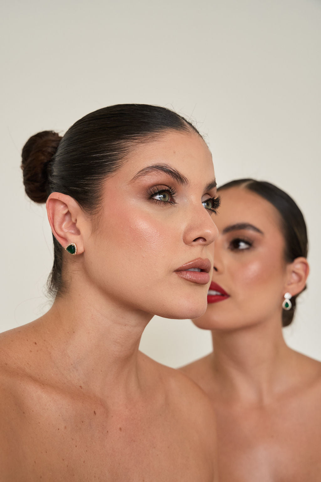 Aretes verdes brillantes