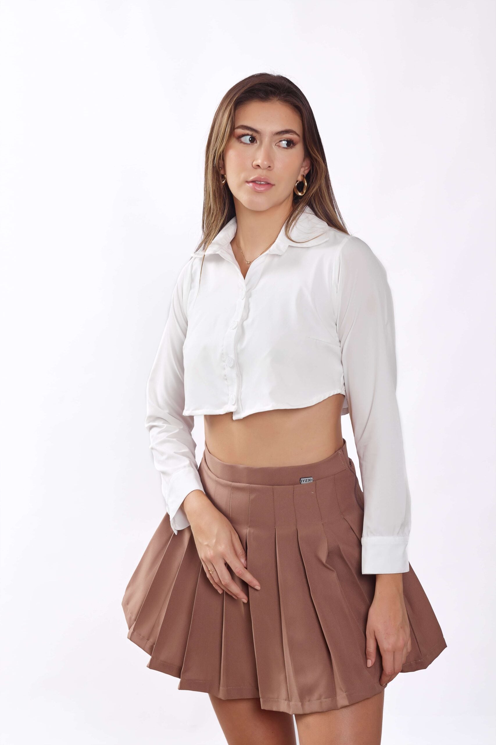 Falda Colegiala Café